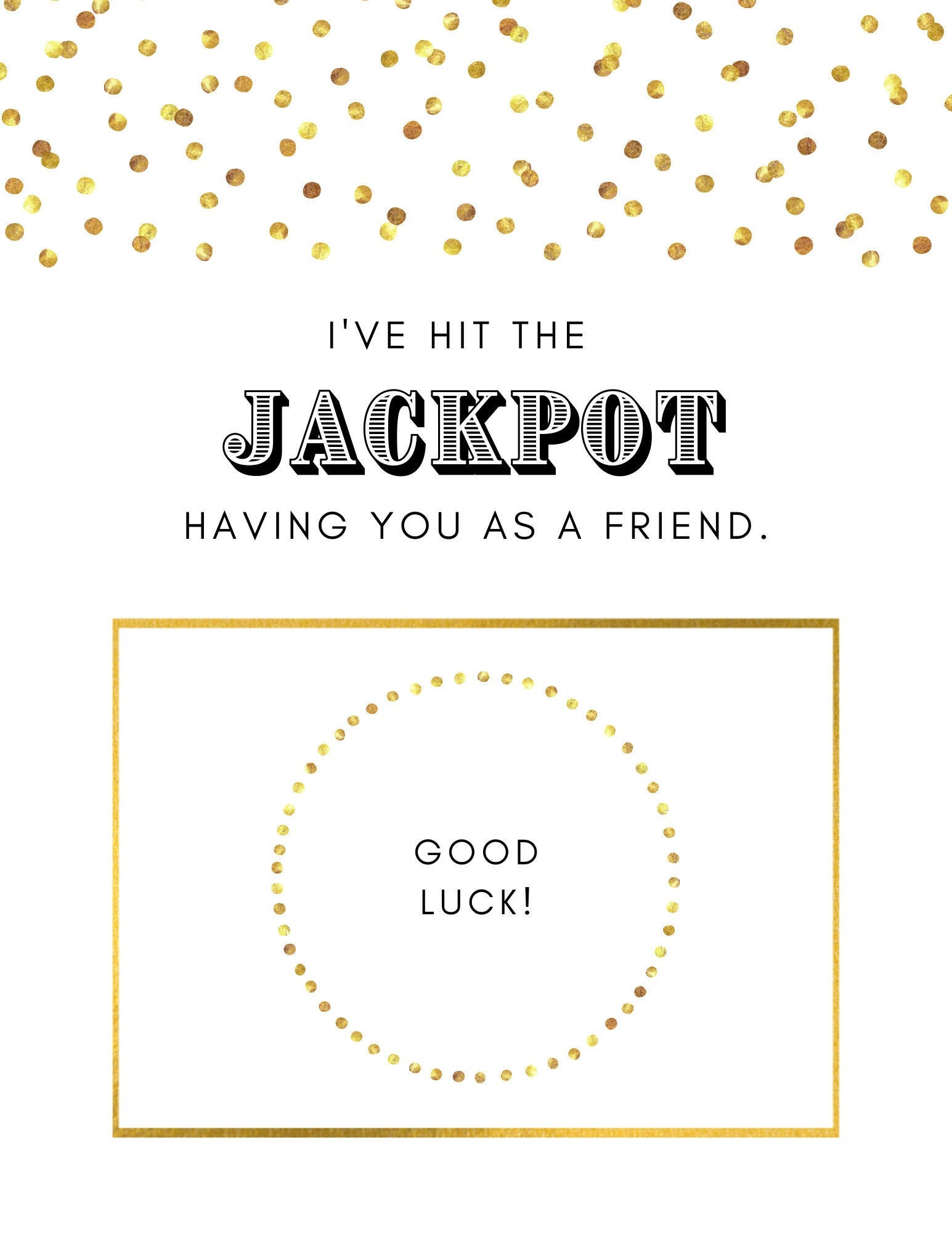 Hit the jackpot scratch off cards gift adult gift printable | Etsy