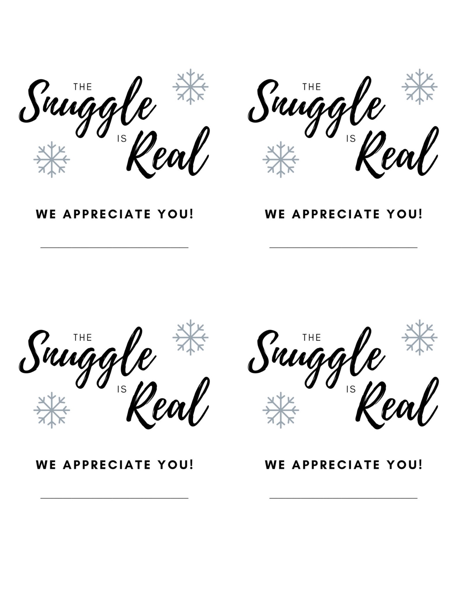 Snuggle Is Real Tag Blanket Gift Tag Appreciate You Gift Etsy
