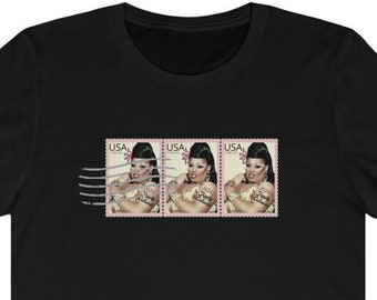 Jiggly Caliente Forever Postage Stamp | Combed Ring-spun Cotton Unisex Tee T-Shirt | *No* Sweatshops + Eco-friendly