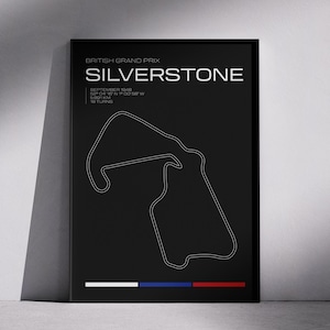 Circuito di Silverstone – Stampa del tracciato di F1 / Download digitale / Poster del circuito di Formula 1 / Gran Premio di Gran Bretagna