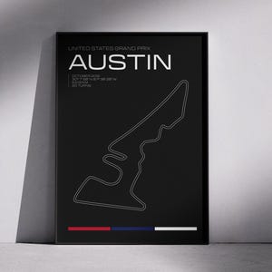 Austin – F1 Track Print | Digital Download | Formula 1 Circuit Poster | US Grand Prix