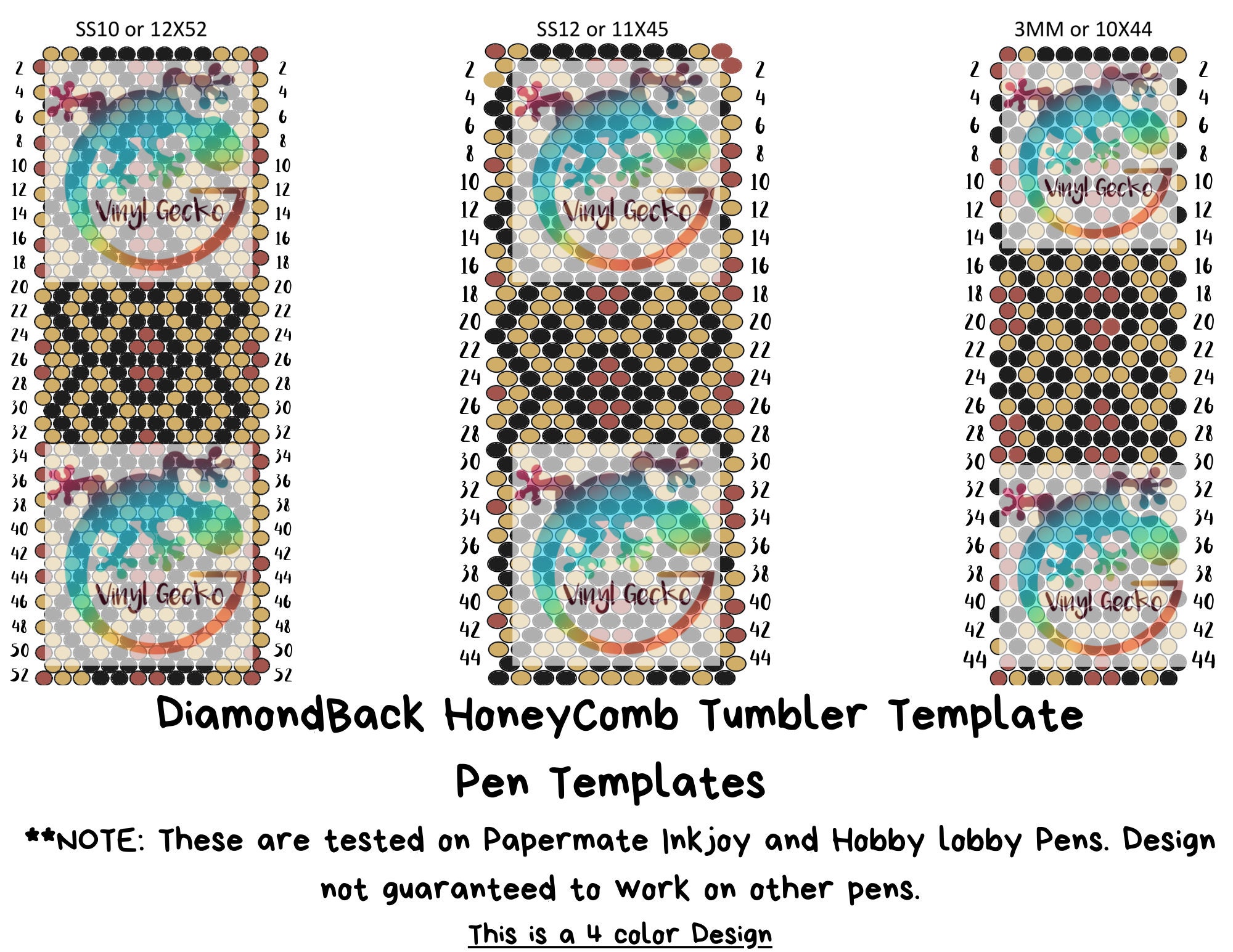 Diamondback Honeycomb Rhinestone Template for Pens - Etsy