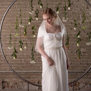 Modest Wedding Dress with Chiffon Skirt SAMPLE SALE Breanna image 1