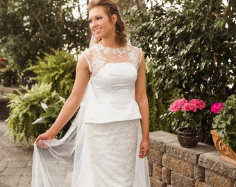 Beaded Lace Sheath Wedding Dress - SAMPLE SALE - Sienna