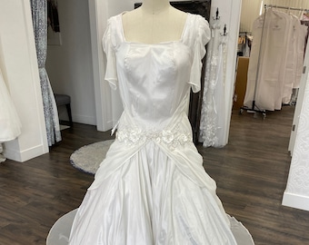 Silver Taffeta Wedding Gown - SAMPLE SALE