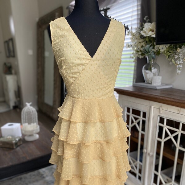 Girls Swiss Dot Tiered Dress main image 1