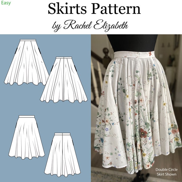 Sewing Patterns -Double & Single Circle Skirts- Size 16-34