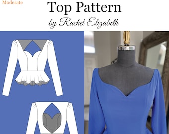 Sewing Pattern - Sweetheart, Keyhole and Peplum Top Fashion Forward - Size 14-26