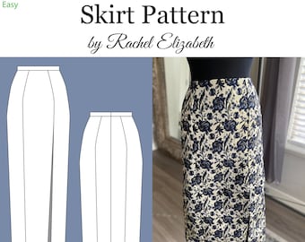 Sewing Pattern- Classic Pencil Skirt with Slit-Size 00-16