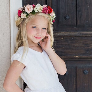 Tulle Flower Girl Baptism First Communion Dress Size 7 Wedding Junior bridesmaid small white dress Flower Girl Tulle princess dress