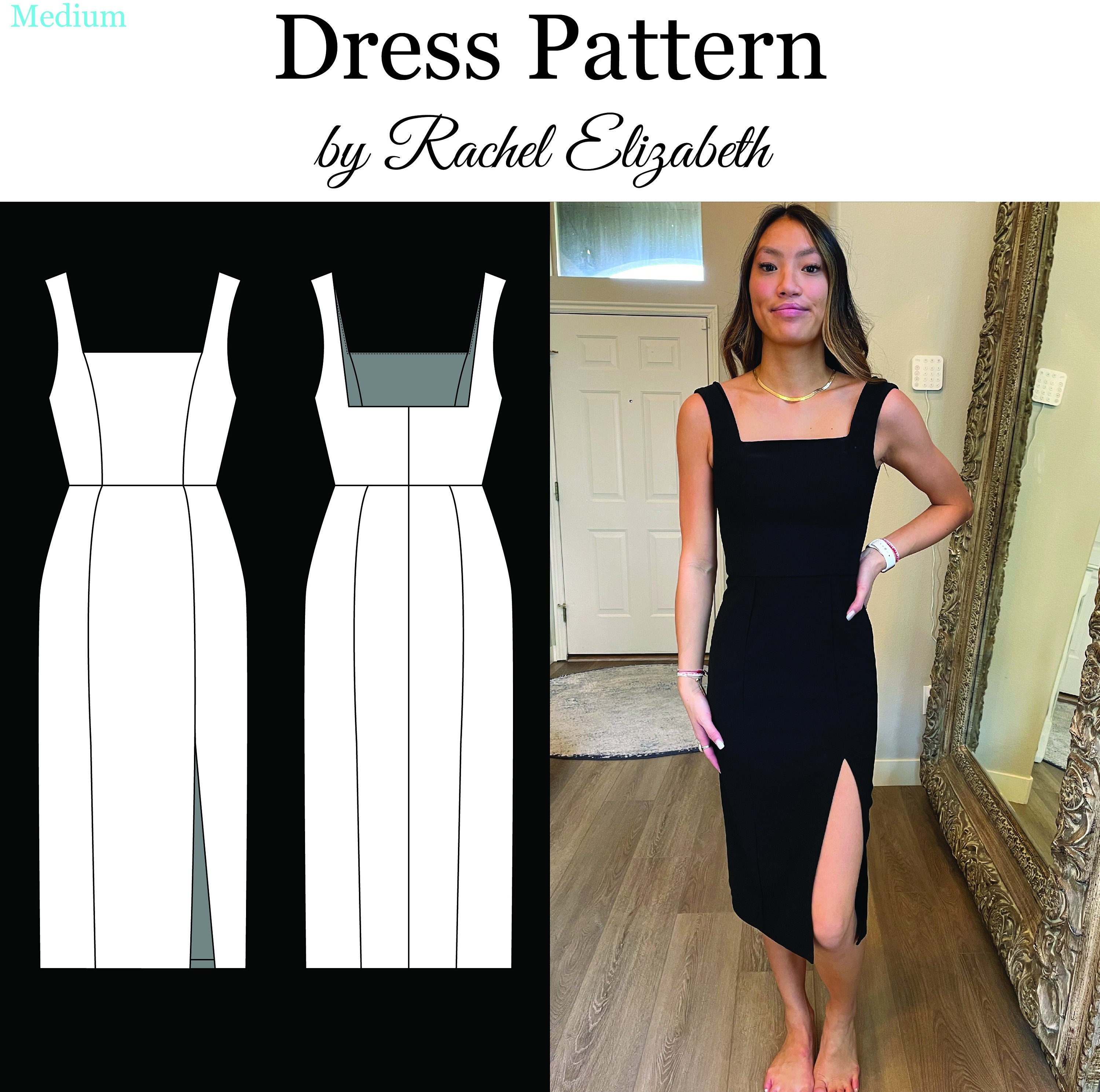 Sewing Pattern Fitted Square Neck Dress With Slit Size 00-12 -  Canada