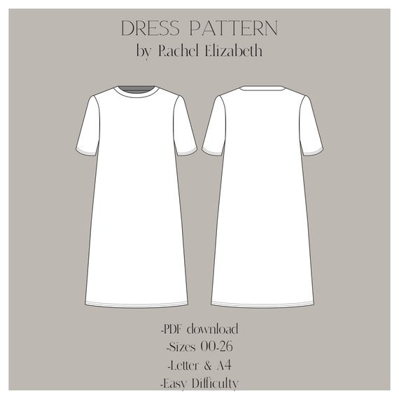 Sewing Pattern Downloadable Tee Shirt Dress, Simple Easy Beginner Sewing  Pattern, T-shirt Dress Sewing Pattern, Print at Home Pattern - Etsy