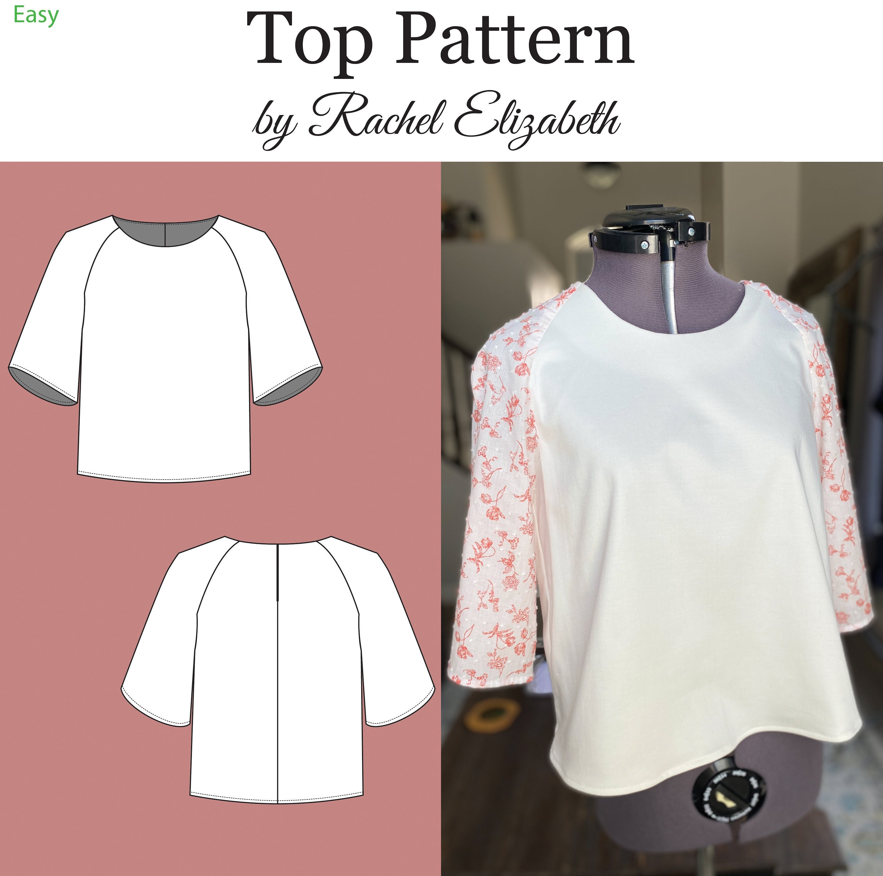 Sewing Pattern Raglan Sleeved Top Size 00-12 