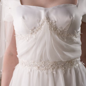 Modest Wedding Dress with Chiffon Skirt SAMPLE SALE Breanna image 4
