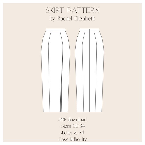 Sewing Pattern Classic Pencil Skirt With Slit Classic Pencil Skirt Sewing Pattern Easy Skirt Pattern Simple Pattern Instant Download Etsy UK