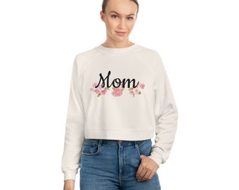 Mama - Damen Cropped Fleece Pullover
