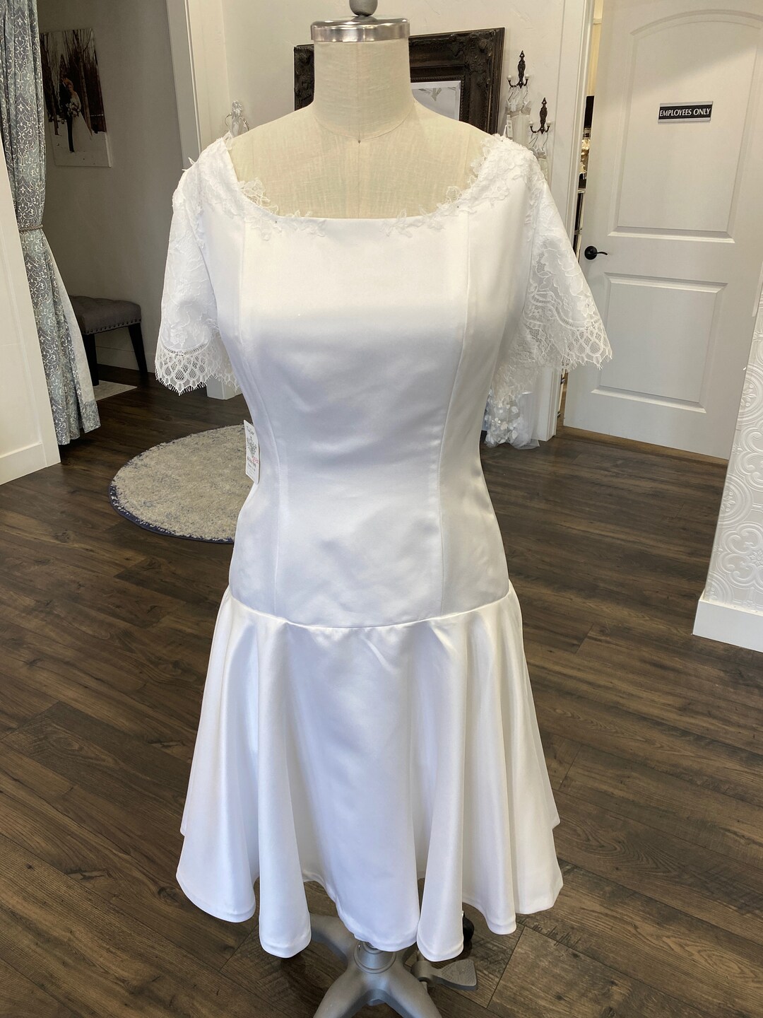 Short Modest Elopement Dress Bridal Dress Wedding Elopement Courthouse ...