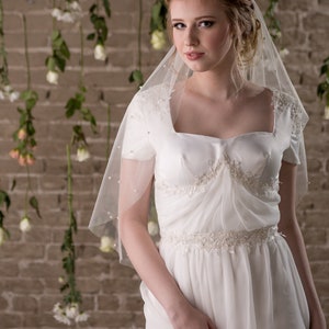 Modest Wedding Dress with Chiffon Skirt SAMPLE SALE Breanna image 2