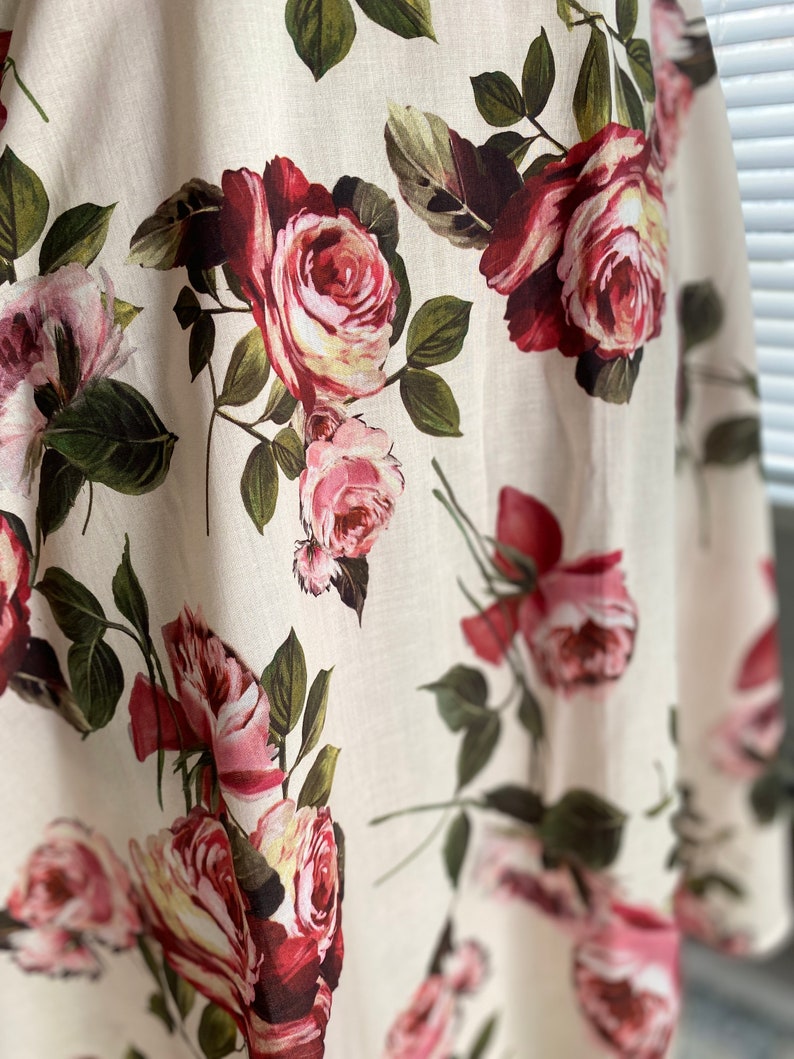 Ruffled Rose Printed Two-Piece Summer Dress