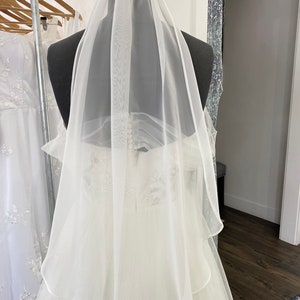 Unique Chiffon Bridal Veil Tulle Veil Alternative Braelyn image 8