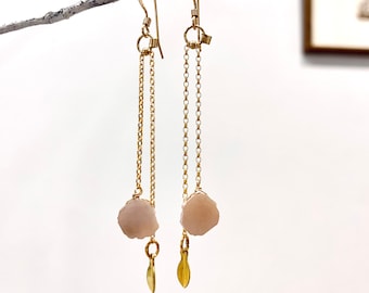 Opal Chain Earring| Dangle Earrings| Handmade Earrings | Gold Filled Jewelry | Opal Earrings |