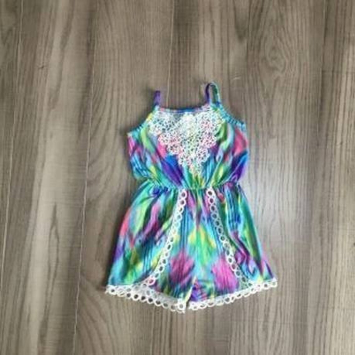 Girls Tie Dye Lace Romper Girls Tie Dye Oufit Girls Tie | Etsy