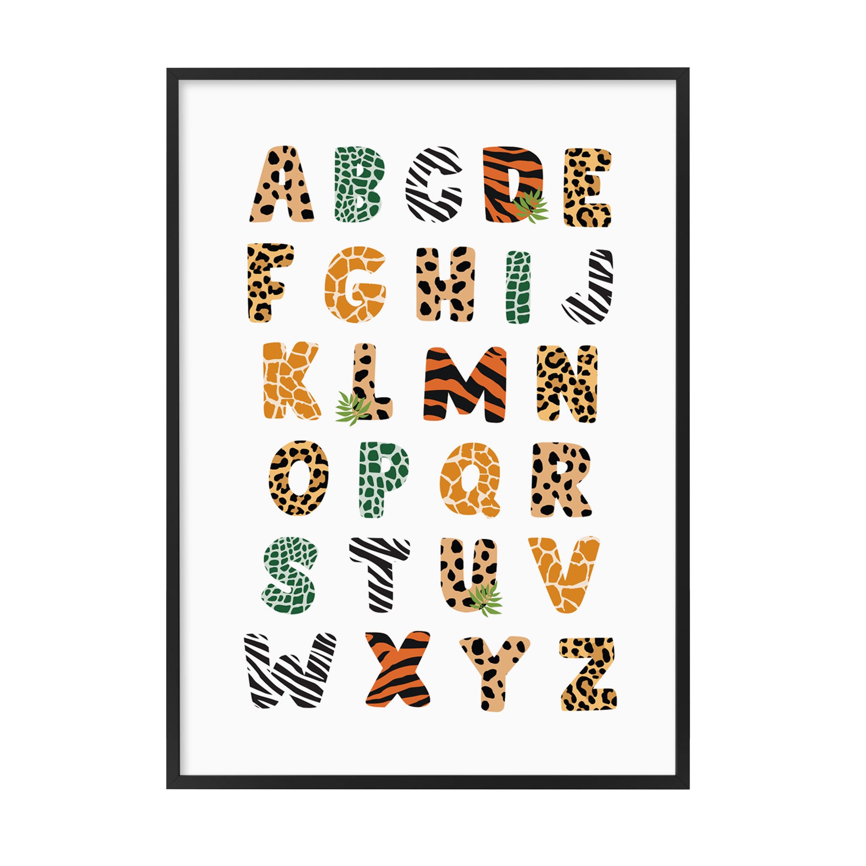 alphabet animal wall print safari letter poster animal print etsy