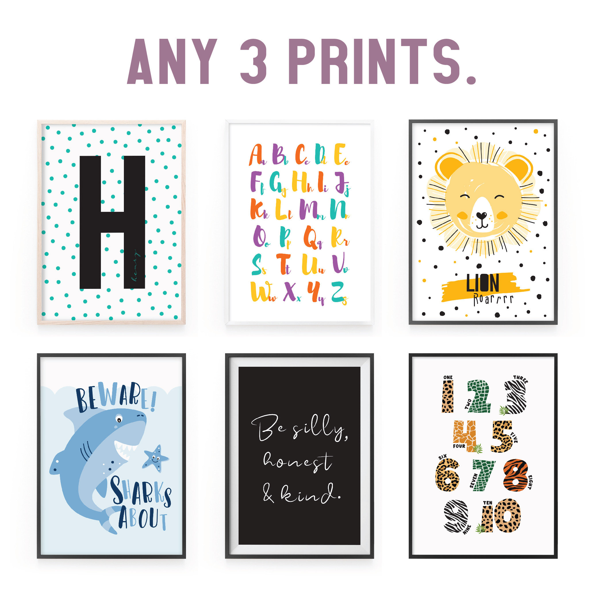 3 A4 Prints. Nursery Prints. Childrens Room Prints. Childrens Etsy UK
