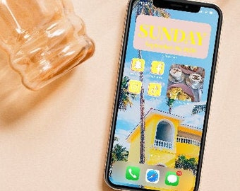Gelbe Ästhetik iOS 14 Cover Fotos & Wallpaper