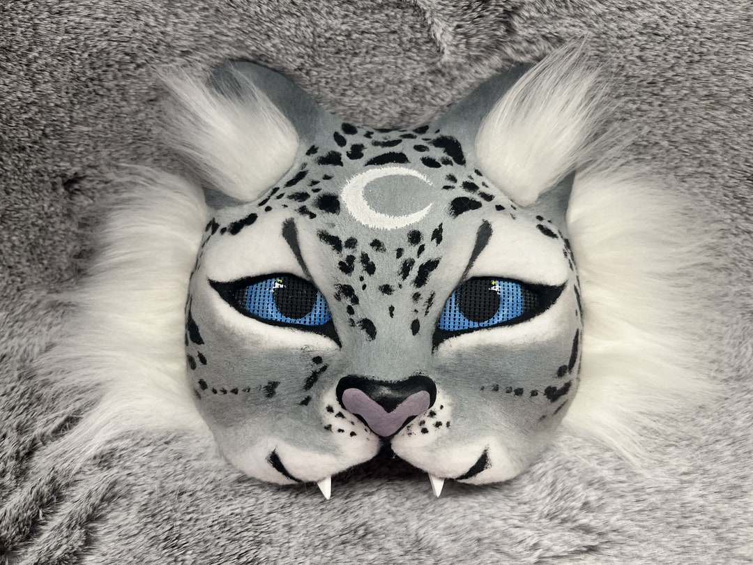 Snow Leopard Mask, Wild Cat Mask, Leopard Mask, Therian Mask, Cat Mask