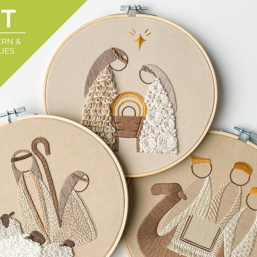 Nativity Series Embroidery Kit Christmas Nativity Embroidery Etsy