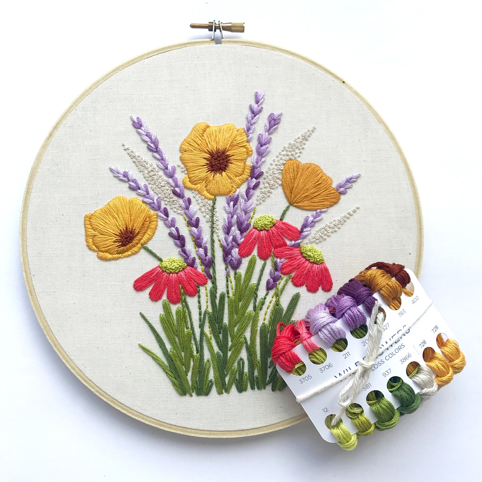 Wildflowers Embroidery Kit Floral Embroidery Kit Plant Etsy