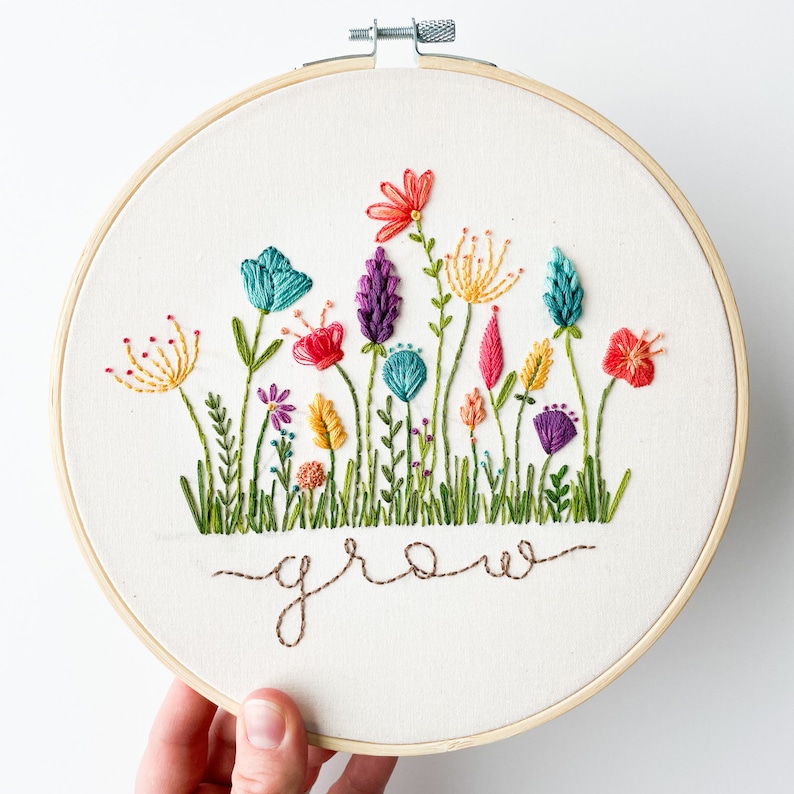 Whimsical Flower Embroidery Pattern Floral Embroidery Pattern Wildflower Embroidery Pattern DIY Hand Embroidery Pattern image 5