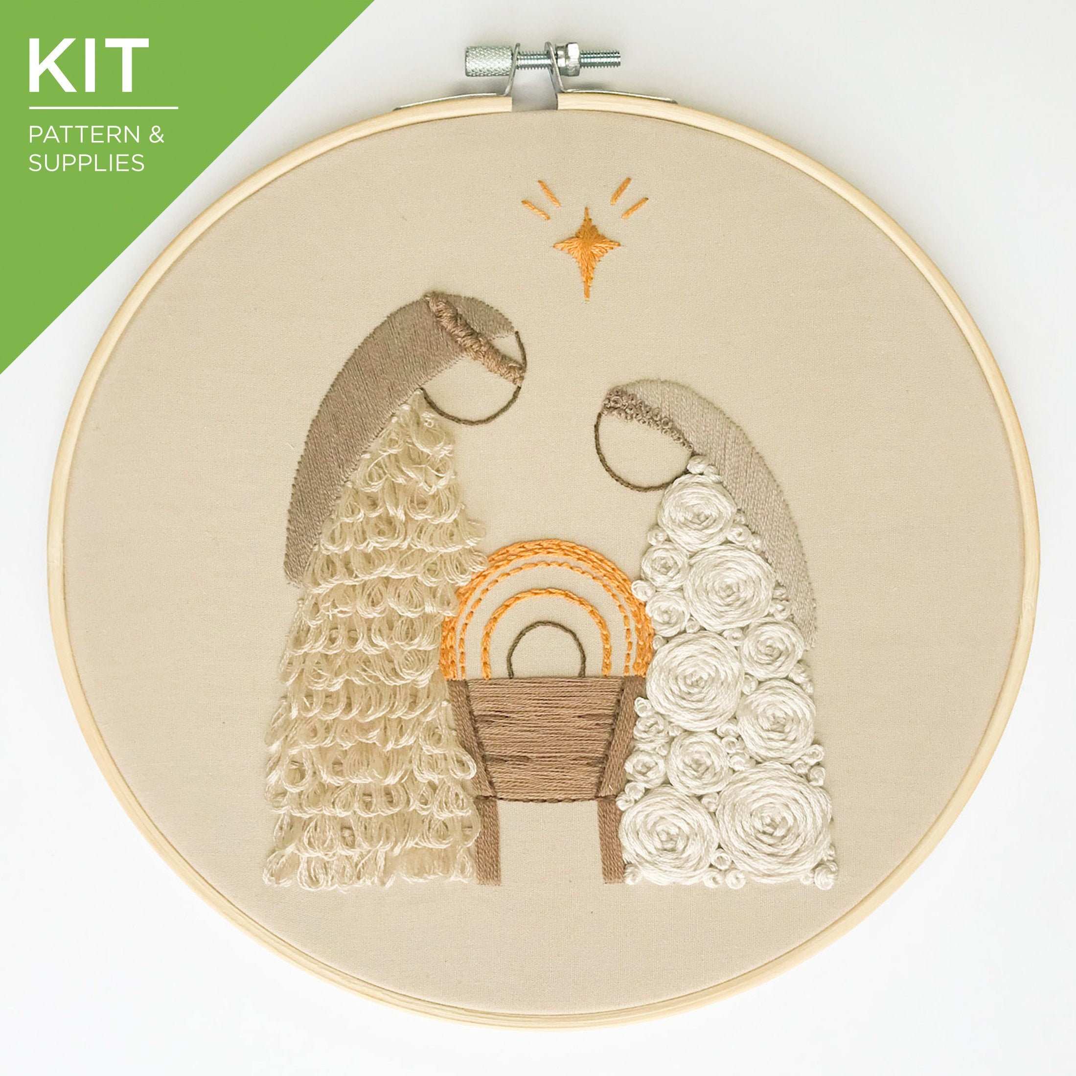 Nativity Scene Embroidery Kit Christmas Nativity Embroidery Etsy
