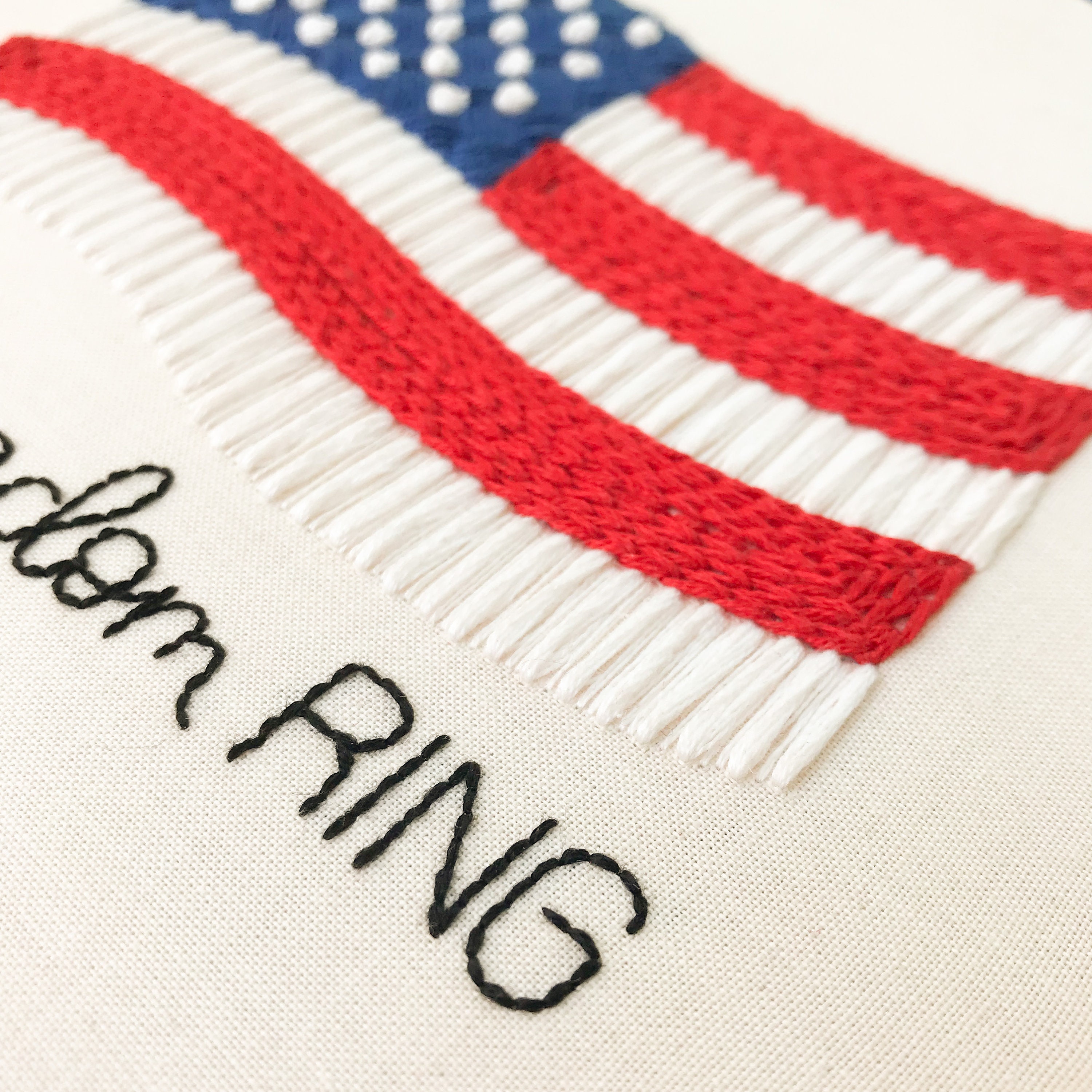 Let freedom ring embroidery kit american flag embroidery kit  etsy