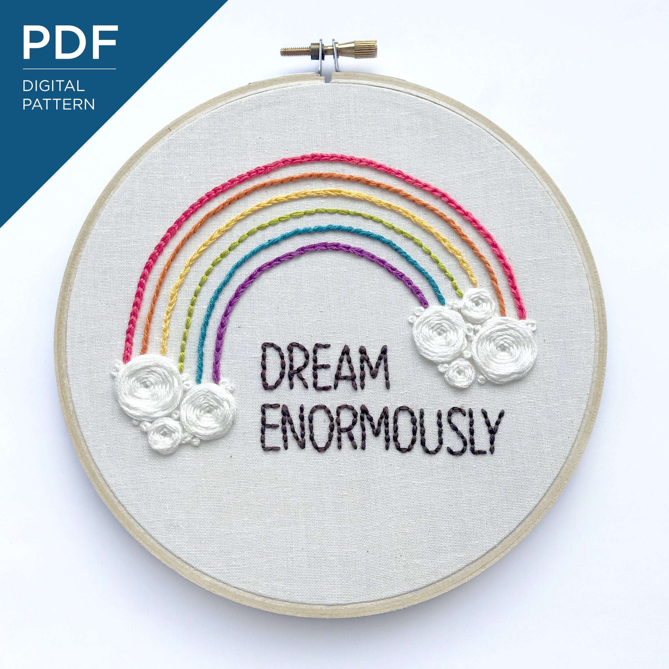 Dream Enormously Embroidery Pattern Beginner Embroidery Etsy