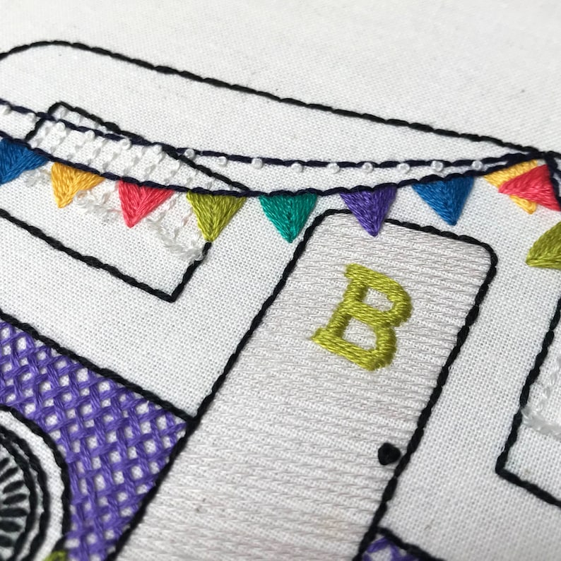 Happy camper embroidery pattern camping embroidery pattern  etsy