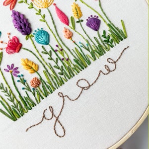 Whimsical Flower Embroidery Pattern Floral Embroidery Pattern Wildflower Embroidery Pattern DIY Hand Embroidery Pattern image 4