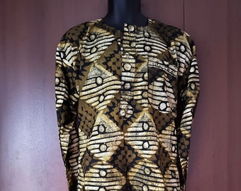 Medium Ashanti Fields Batik No Collar Long Sleeve Shirt