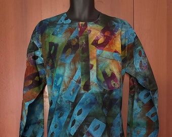 Medium Ashanti Fields Batik No Collar Long Sleeve Shirt