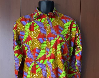 2XL Ashanti Fields Batik Collared Long Sleeve Shirt