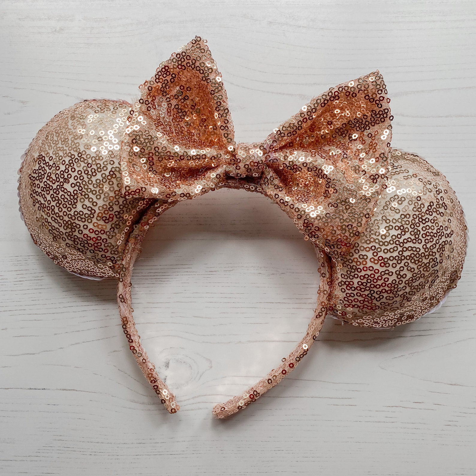 Rose Gold Sequin Ears Disney Inspired Mickey Mouse Ears UK - Etsy