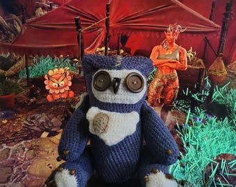 Peluche de oso búho de Baldur's Gate 3 tejido a crochet