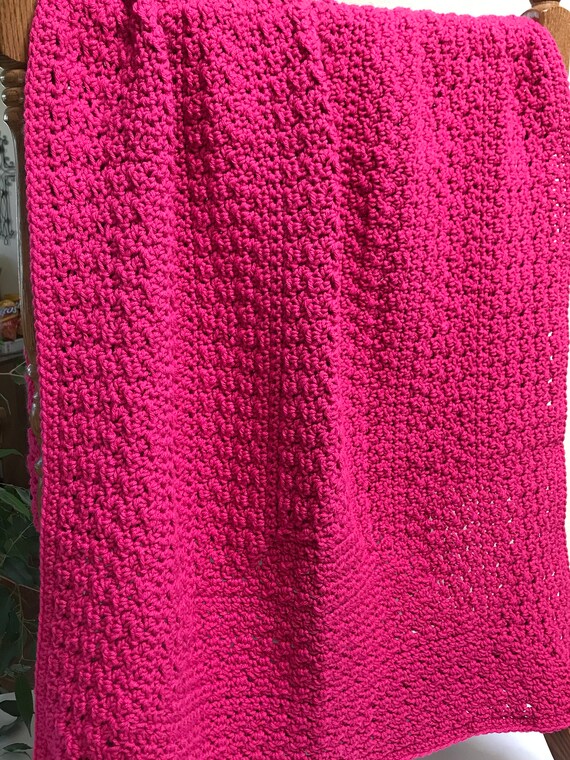 BRIGHT PINK THROW Etsy UK
