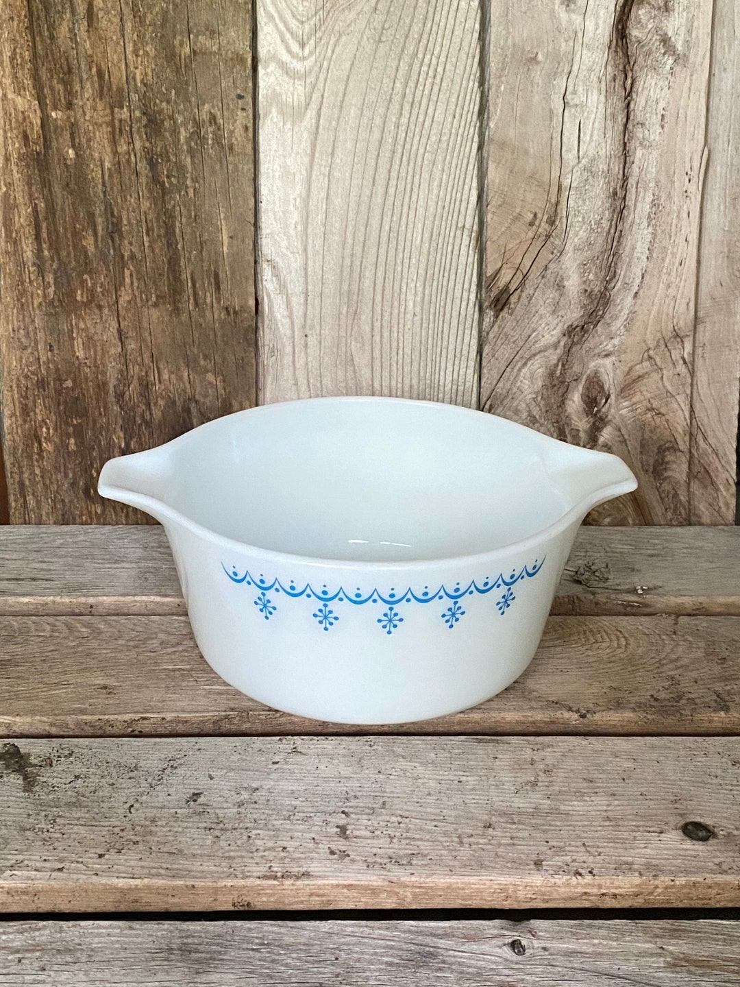 Pyrex Snowflake Pattern Casserole Pyrex Casserole Dish 474 / Pyrex Serving Dish / Pyrex Casserole With ...