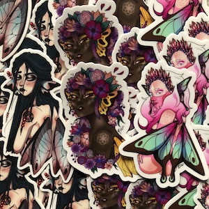 Fantasy Fairy Vinyl Sticker Set: Forest, Swamp, Moon