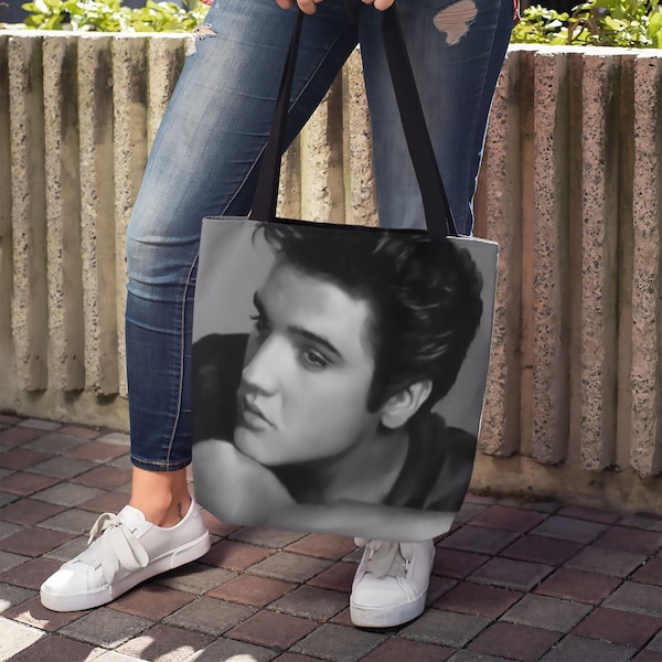 Vintage Elvis Presley King of Rock and Roll Vintage Retro Tote Bag for Elvis fans