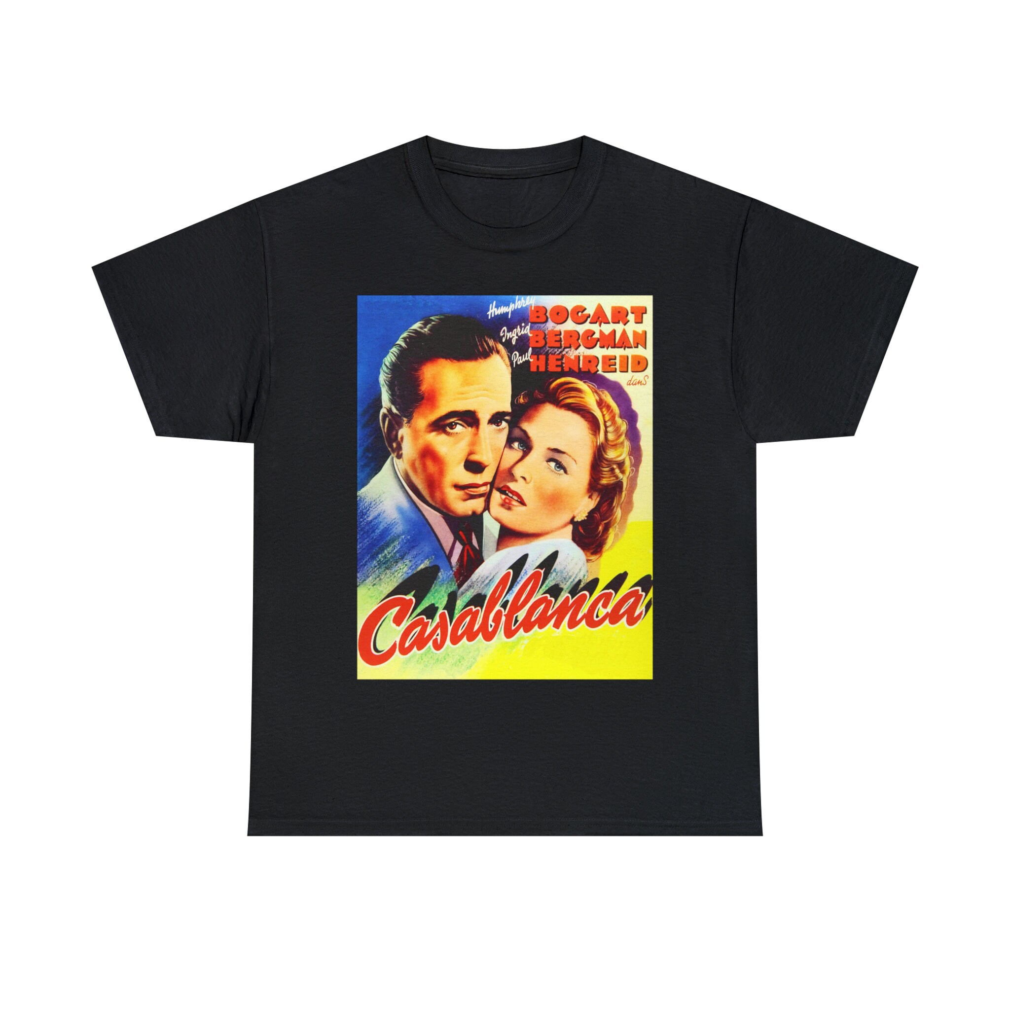 Vintage Shirt Casablanca Classy Old Hollywood Movie Poster Tee 