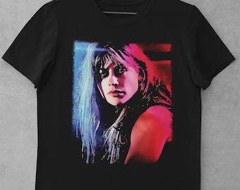 Vintage Shirt Sarah Connor pop art portrait fan art Terminator 2 Judgment Dat Unisex Tee Shirt for Linda Hamilton fans