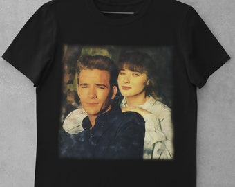 Vintage Retro Beverly Hills 90210 Luke Perry Shannen Doherty Fan art Unisex Tee Shirt for TV series fans